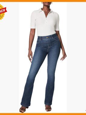 High-Rise Flare Jeans with Core Shaping, Pull-On Denim, Medium Compression